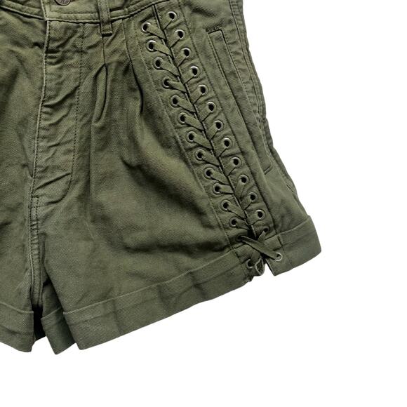 THE KOOPLES Lace Up Shorts‎ Olive Green Women’s Size 1 (Small) - Picture 4 of 13